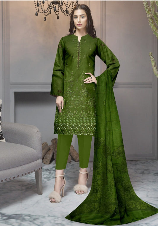 FANCY DHANAK 3 PIECE SUITS