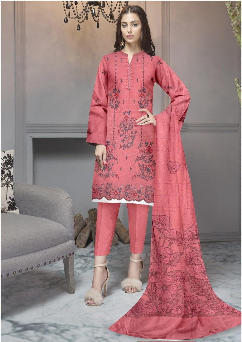 FANCY DHANAK 3 PIECE SUIT