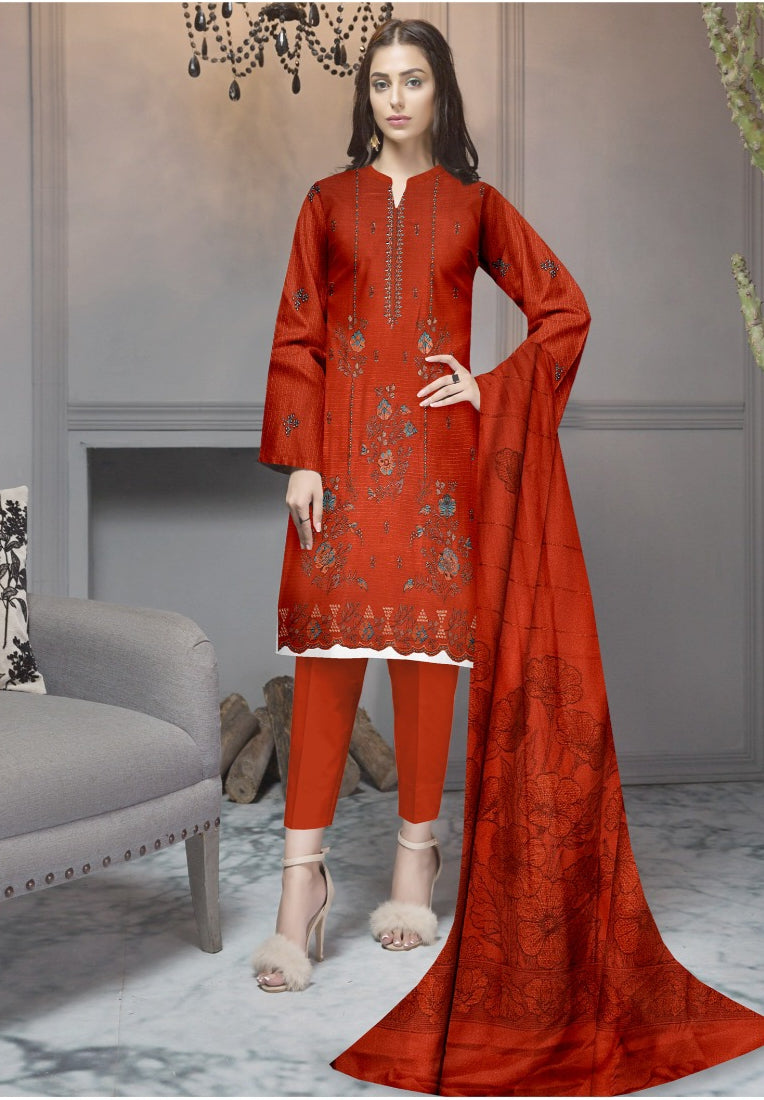 FANCY DHANAK 3 PIECE SUIT