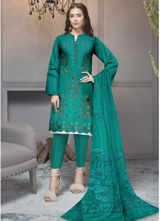 FANCY DHANAK 3 PIECE SUIT
